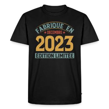 Fabriqué En Décembre 2023 Édition Limitée - T-shirt Premium bio Homme - noir - Devant - Nico (187cm)