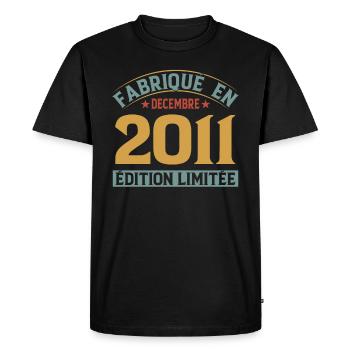 Fabriqué En Décembre 2011 Édition Limitée - T-shirt Premium bio Homme - noir - Devant - Nico (187cm)