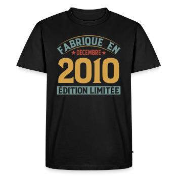 Fabriqué En Décembre 2010 Édition Limitée - T-shirt Premium bio Homme - noir - Devant - Nico (187cm)