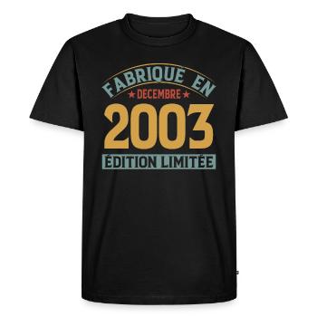 Fabriqué En Décembre 2003 Édition Limitée - T-shirt Premium bio Homme - noir - Devant - Nico (187cm)