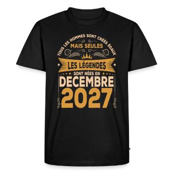 Les Légendes Sont Nées En Décembre 2027 - T-shirt Premium bio Homme - noir - Devant - Nico (187cm)