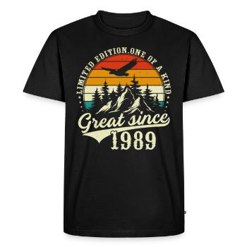 Unique En Son Genre Depuis 1989 - T-shirt Premium bio Homme - noir - Devant - Nico (187cm)