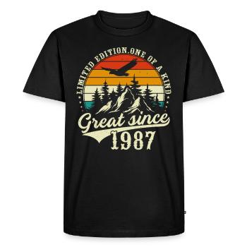 Unique En Son Genre Depuis 1987 - T-shirt Premium bio Homme - noir - Devant - Nico (187cm)