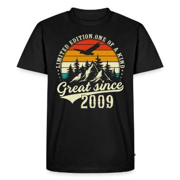 Unique En Son Genre Depuis 2009 - T-shirt Premium bio Homme - noir - Devant - Nico (187cm)