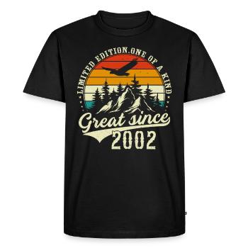 One of a kind since 2002 - Men's Premium Organic T-Shirt - black - Front - Nico (187cm)
