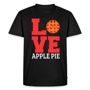 Tarte aux pommes - T-shirt Premium bio Homme - noir - Devant - Nico (187cm)