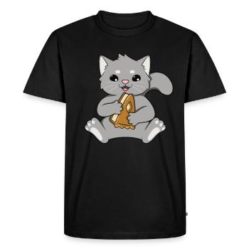 Tarte aux pommes - T-shirt Premium bio Homme - noir - Devant - Nico (187cm)