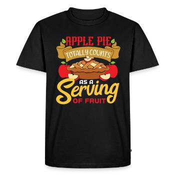 Tarte aux pommes - T-shirt Premium bio Homme - noir - Devant - Nico (187cm)