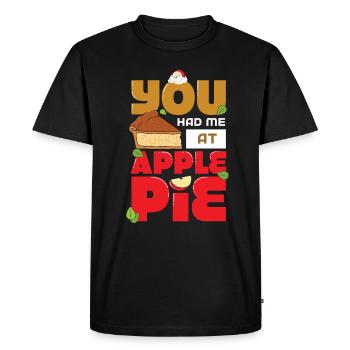 Tarte aux pommes - T-shirt Premium bio Homme - noir - Devant - Nico (187cm)