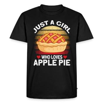 Tarte aux pommes - T-shirt Premium bio Homme - noir - Devant - Nico (187cm)