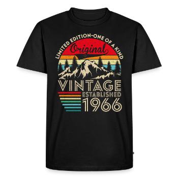 Original vintage established in 1966 anniversary - Men's Premium Organic T-Shirt - black - Front - Nico (187cm)