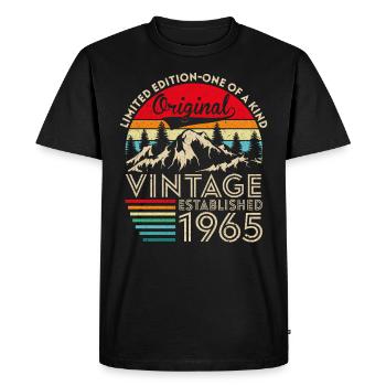 Original vintage established in 1965 anniversary - Men's Premium Organic T-Shirt - black - Front - Nico (187cm)