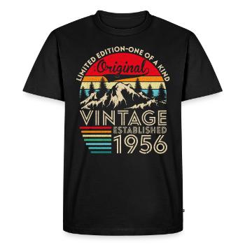Original vintage established in 1956 anniversary - Men's Premium Organic T-Shirt - black - Front - Nico (187cm)