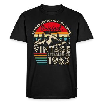 Original vintage established in 1962 anniversary - Men's Premium Organic T-Shirt - black - Front - Nico (187cm)