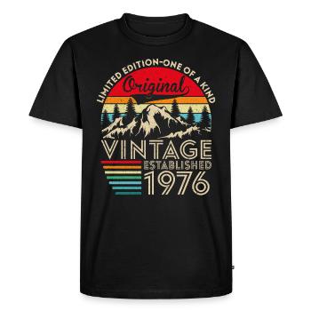 Original vintage established in 1976 anniversary - Men's Premium Organic T-Shirt - black - Front - Nico (187cm)