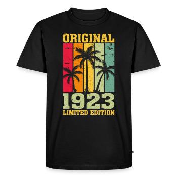 Original limited edition of 1923 - Men's Premium Organic T-Shirt - black - Front - Nico (187cm)