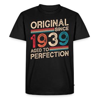 Original Depuis 1939 Vieilli À La Perfection - T-shirt Premium bio Homme - noir - Devant - Nico (187cm)