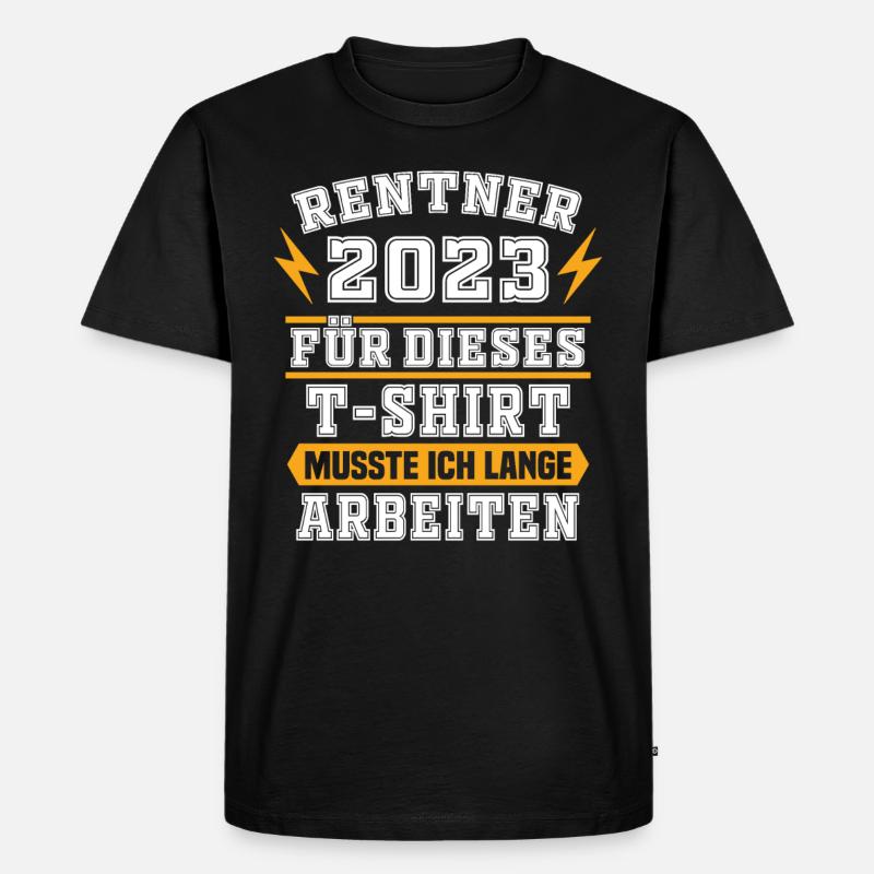 Pensionär 2023 Geschenk Pensionierung Geschenkidee - Männer Premium Bio T-Shirt - Schwarz