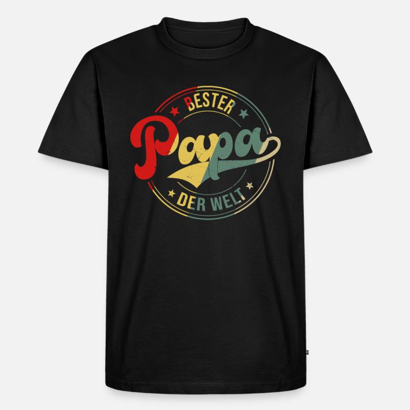 Bester Papa Der Welt - Männer Premium Bio T-Shirt - Schwarz