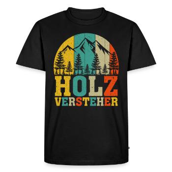 Holzversteher Chainsaw Retro Forest Woodworker - Männer Premium Bio T-Shirt - Schwarz - Vorne - Nico (187cm)