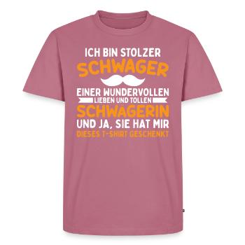 Stolzer Schwager - Männer Premium Bio T-Shirt - Mauve - Vorne - Nico (187cm)