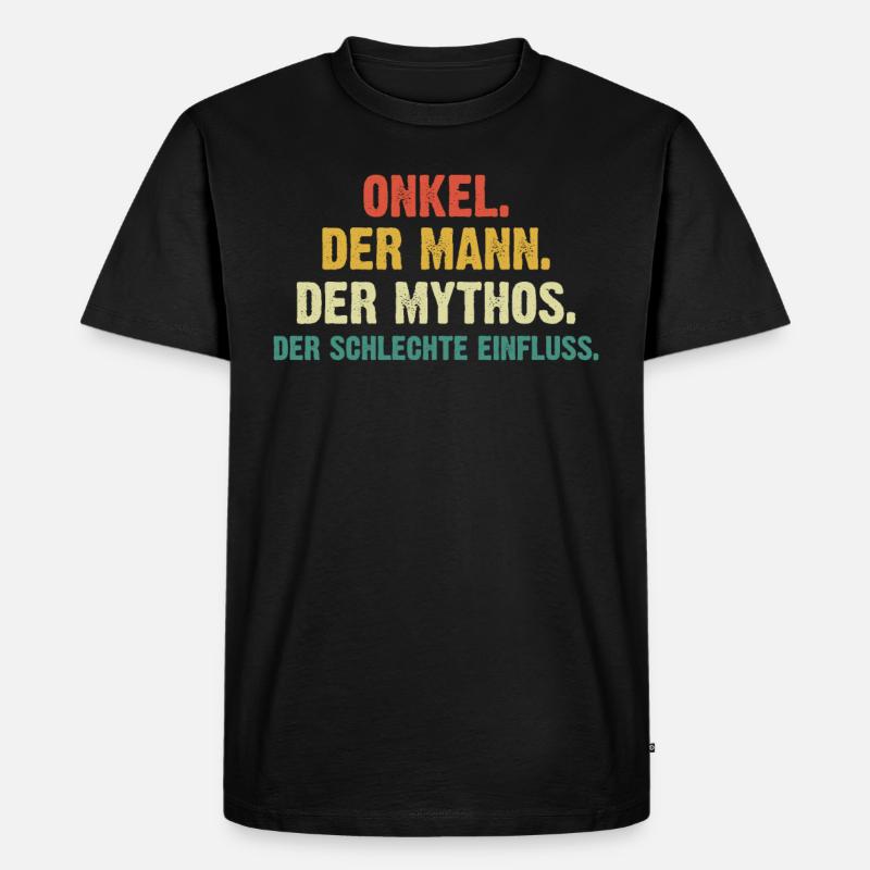 Onkel Der Mann Der Mythos - Männer Premium Bio T-Shirt - Schwarz