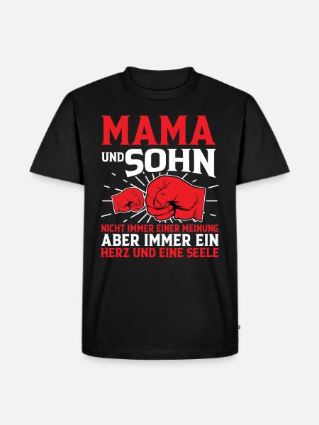 Mama Und Sohn - Männer Premium Bio T-Shirt - Schwarz