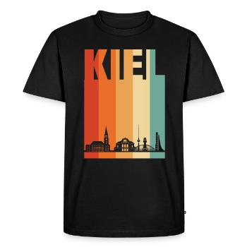 Kiel - Männer Premium Bio T-Shirt - Schwarz - Vorne - Nico (187cm)