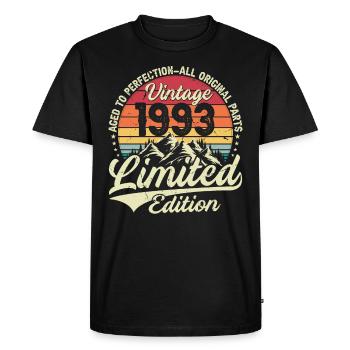 Vintage Birthday Gift 1993 Limited Edition - Men's Premium Organic T-Shirt - black - Front - Nico (187cm)