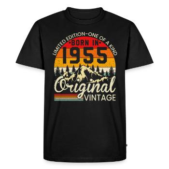 Unique in its kind born in 1955 Original vintage - Men's Premium Organic T-Shirt - black - Front - Nico (187cm)