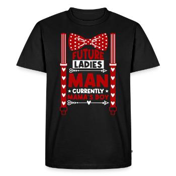 Hearts Noeud papillon et bretelles Saint-Valentin Garçons - T-shirt Premium bio Homme - noir - Devant - Nico (187cm)