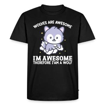 Je suis génial donc je suis un loup - T-shirt Premium bio Homme - noir - Devant - Nico (187cm)
