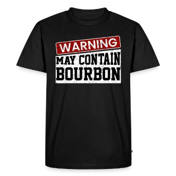 Avertissement peut contenir du bourbon - T-shirt Premium bio Homme - noir - Devant - Nico (187cm)