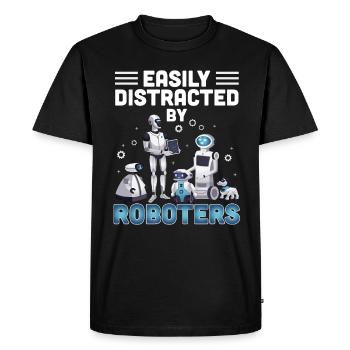 Robot - Men's Premium Organic T-Shirt - black - Front - Nico (187cm)