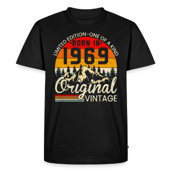 Unique En Son Genre Né En 1969 Millésime Original - T-shirt Premium bio Homme - noir - Devant - Nico (187cm)