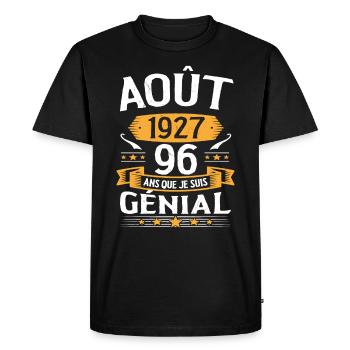 Août 1927 96 Ans Que Je Suis Génial Cadeau - T-shirt Premium bio Homme - noir - Devant - Nico (187cm)