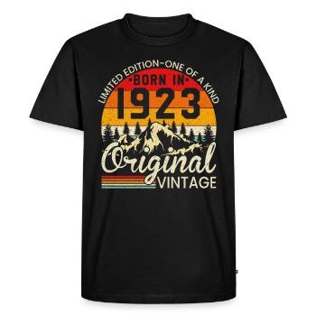 Unique En Son Genre Né En 1923 Millésime Original - T-shirt Premium bio Homme - noir - Devant - Nico (187cm)