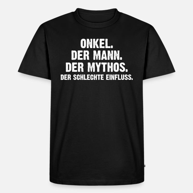 Onkel Der Mann Der Mythos - Männer Premium Bio T-Shirt - Schwarz
