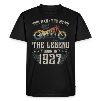 The man the myth the legend born in 1927 gift - Men's Premium Organic T-Shirt - black - Front - Nico (187cm)