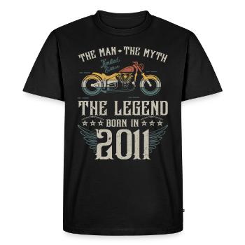 L'homme Le Mythe La Légende Né En 2011 Cadeau - T-shirt Premium bio Homme - noir - Devant - Nico (187cm)