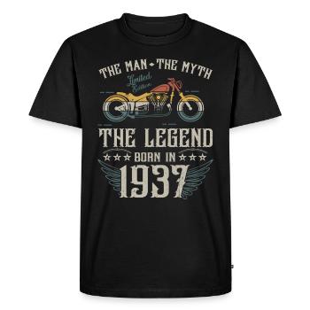 The man the myth The legend born in 1937 gift - Men's Premium Organic T-Shirt - black - Front - Nico (187cm)