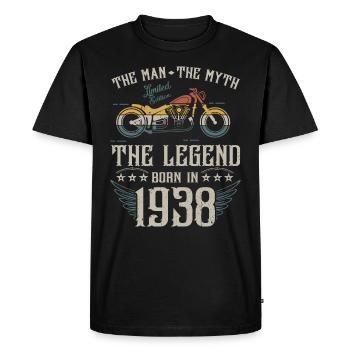 L'homme Le Mythe La Légende Né En 1938 Cadeau - T-shirt Premium bio Homme - noir - Devant - Nico (187cm)