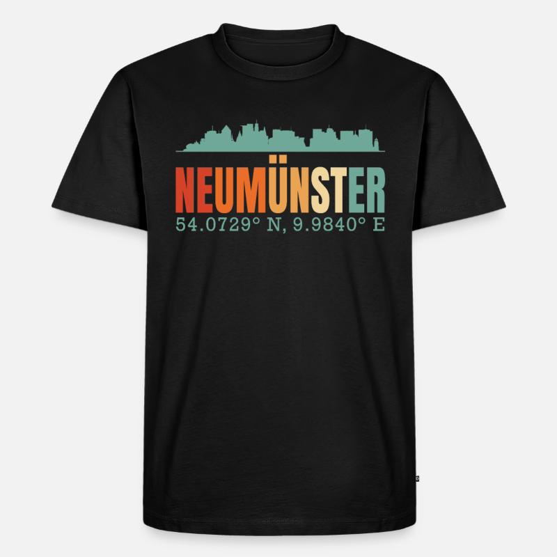 Neumünster - Männer Premium Bio T-Shirt - Schwarz