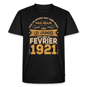 Les Légendes Sont Nées En Février 1921 - T-shirt Premium bio Homme - noir - Devant - Nico (187cm)