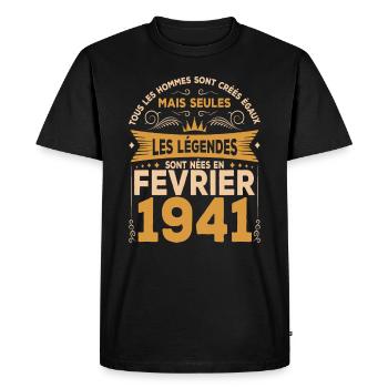 Les Légendes Sont Nées En Février 1941 - T-shirt Premium bio Homme - noir - Devant - Nico (187cm)