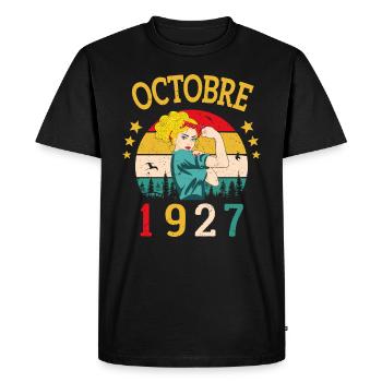Octobre 1927 Anniversaire Vintage Idée Cadeau - T-shirt Premium bio Homme - noir - Devant - Nico (187cm)