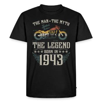 L'homme Le Mythe La Légende Né En 1943 Cadeau - T-shirt Premium bio Homme - noir - Devant - Nico (187cm)