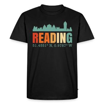 Reading - Men's Premium Organic T-Shirt - black - Front - Nico (187cm)