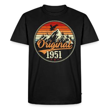 Cadeaux d'anniversaire Vintage 1951 - T-shirt Premium bio Homme - noir - Devant - Nico (187cm)