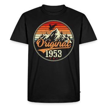1953 harvest - Men's Premium Organic T-Shirt - black - Front - Nico (187cm)
